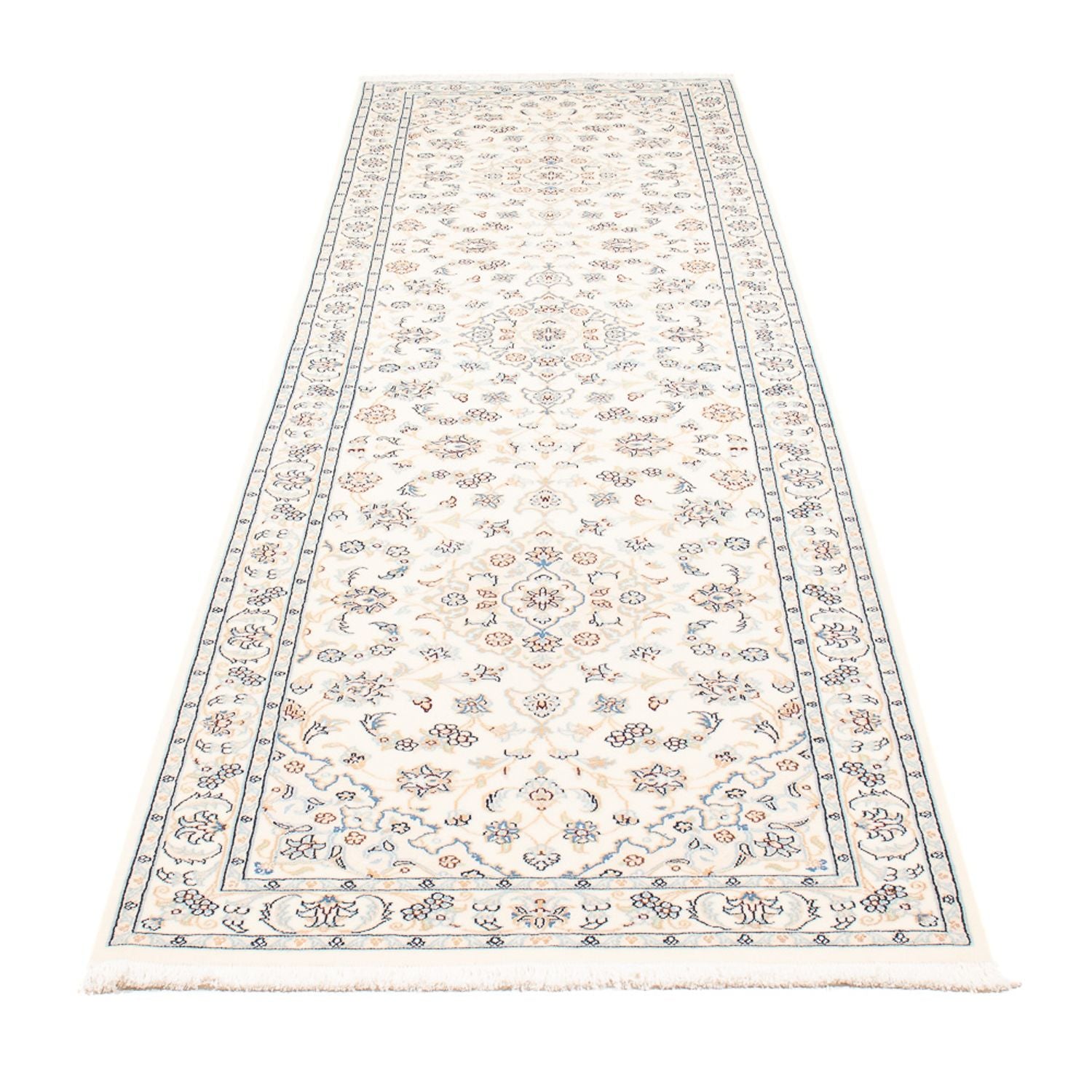 Tapis de couloir Tapis persan - Nain - Premium - 308 x 80 cm - crème