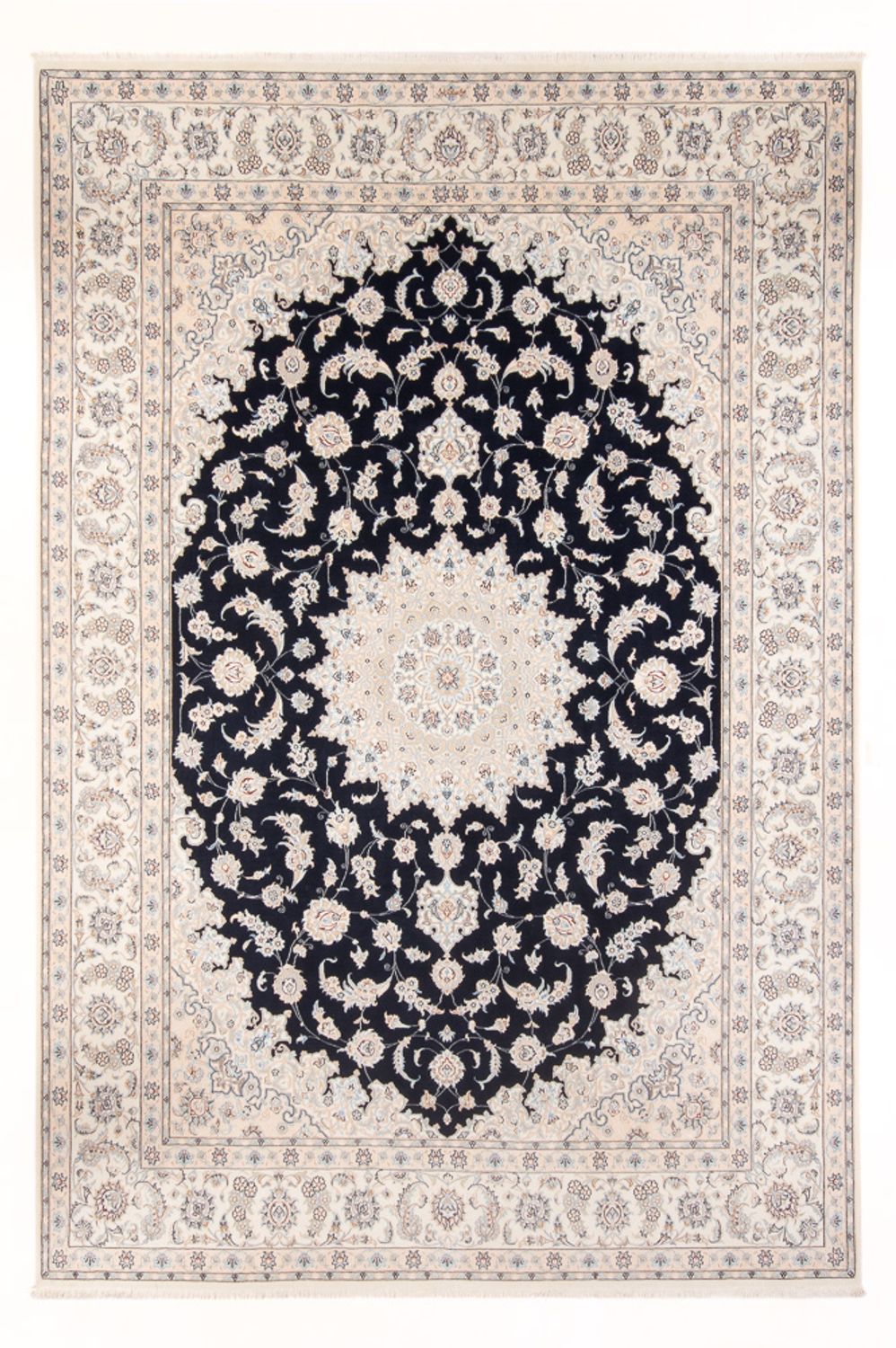 Tapis persan - Nain - Premium - 345 x 247 cm - bleu foncé