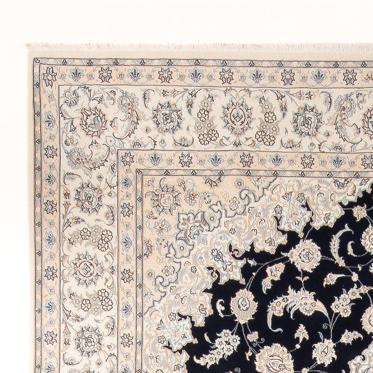 Tapis persan - Nain - Premium - 345 x 247 cm - bleu foncé