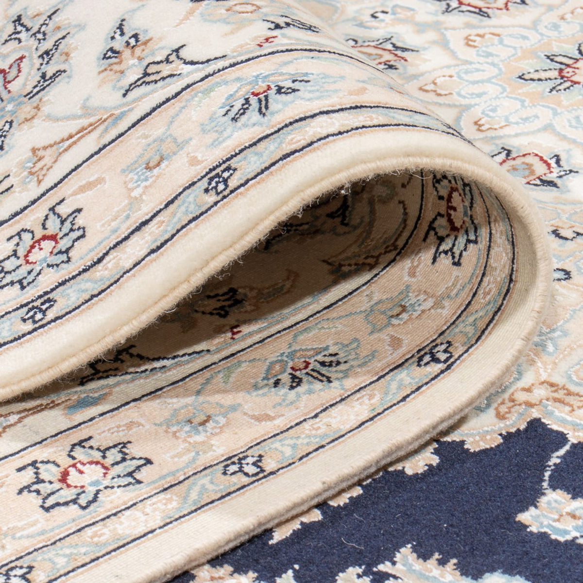 Tapis persan - Nain - Premium - 345 x 247 cm - bleu foncé