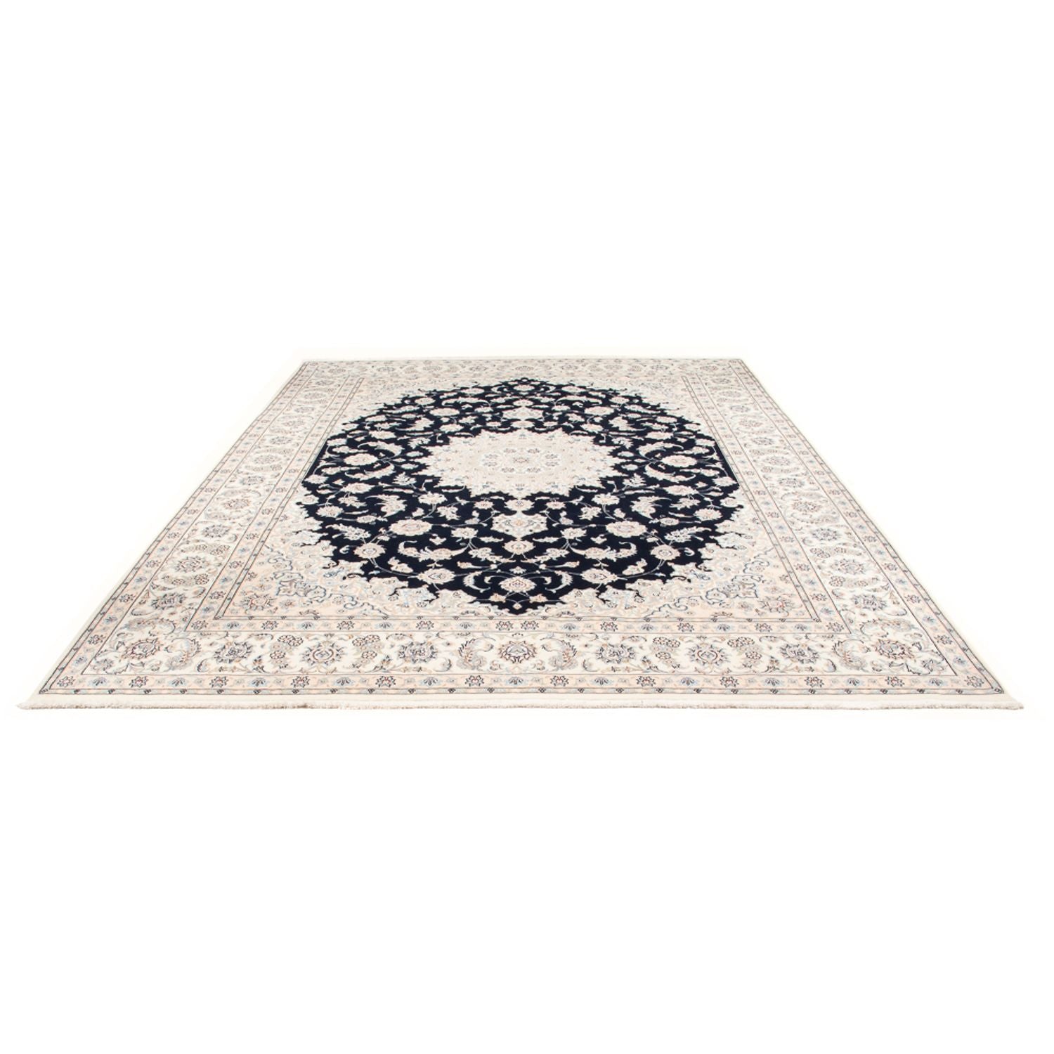 Tapis persan - Nain - Premium - 345 x 247 cm - bleu foncé