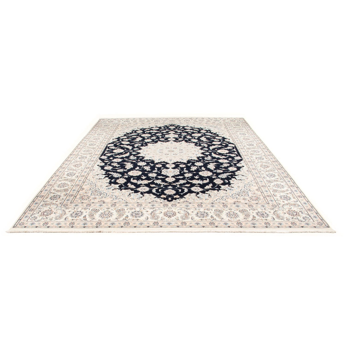 Tapis persan - Nain - Premium - 345 x 247 cm - bleu foncé