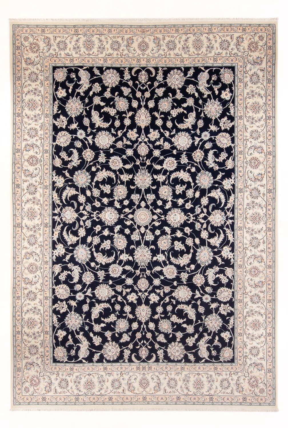 Tapis persan - Nain - Premium - 342 x 248 cm - bleu foncé