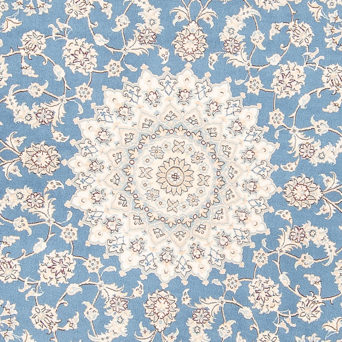 Tapis persan - Nain ronde  - 200 x 200 cm - bleu clair