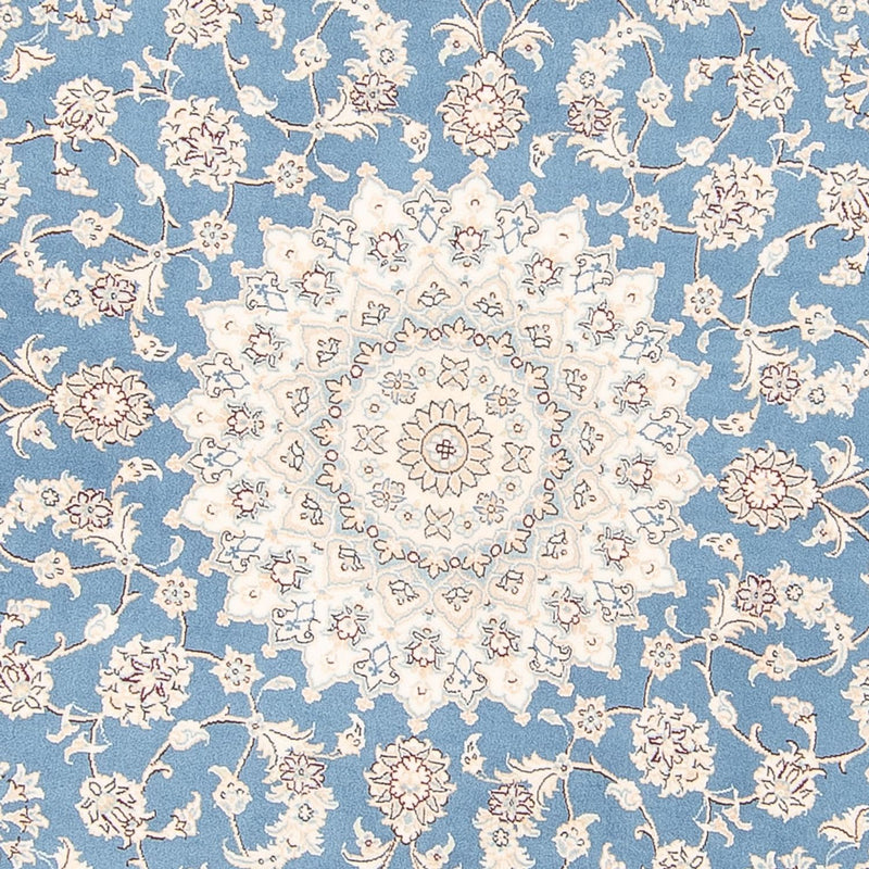 Tapis persan - Nain ronde  - 200 x 200 cm - bleu clair