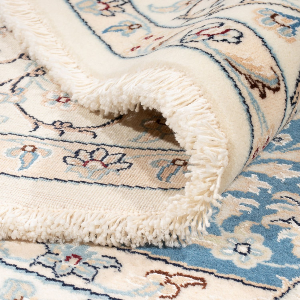 Tapis persan - Nain ronde  - 200 x 200 cm - bleu clair