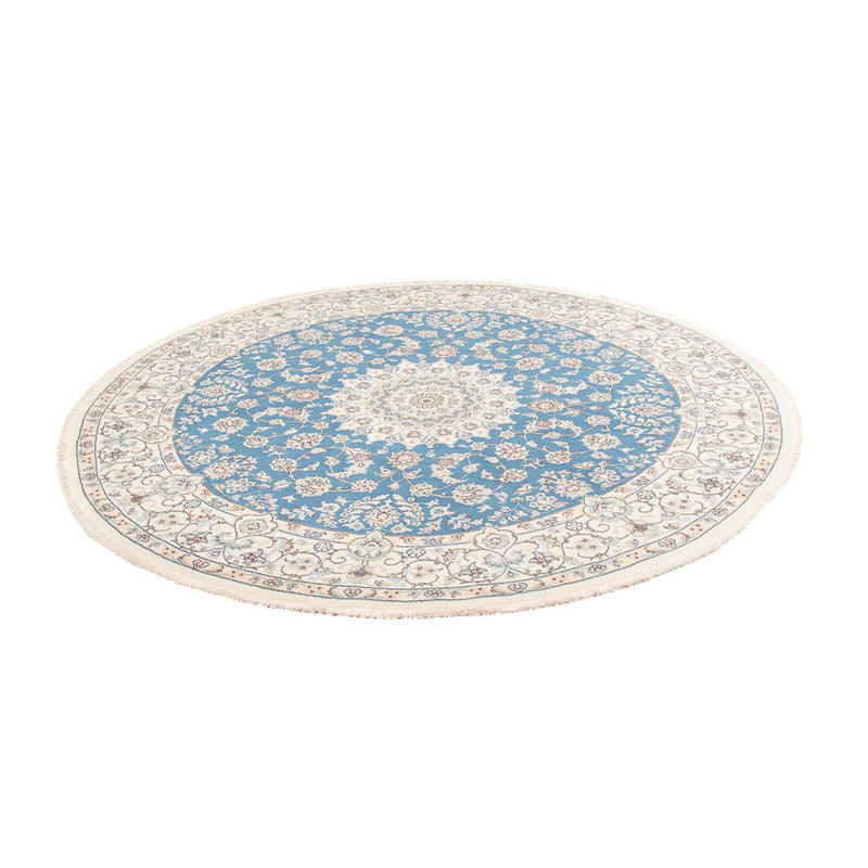 Tapis persan - Nain ronde  - 200 x 200 cm - bleu clair