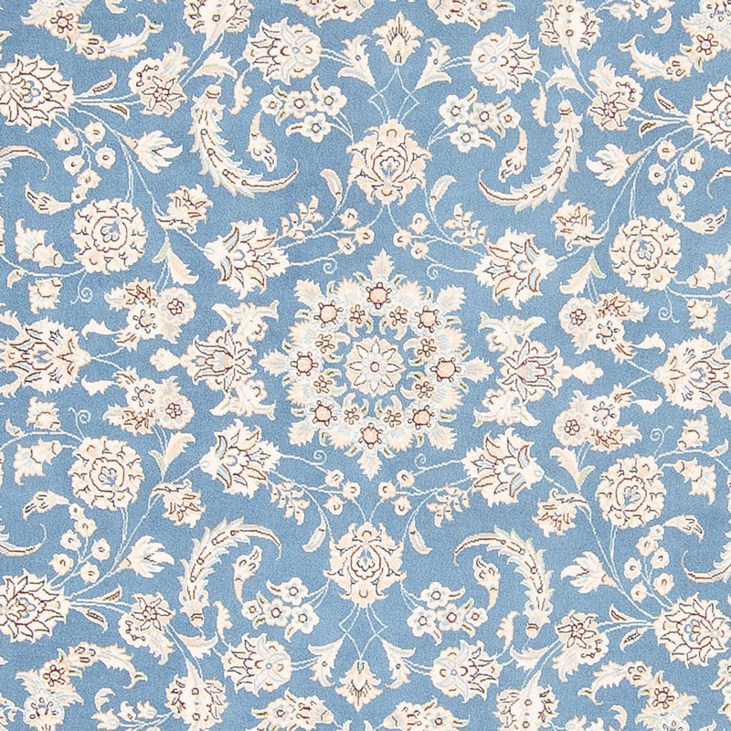 Tapis persan - Nain ronde  - 212 x 203 cm - bleu clair