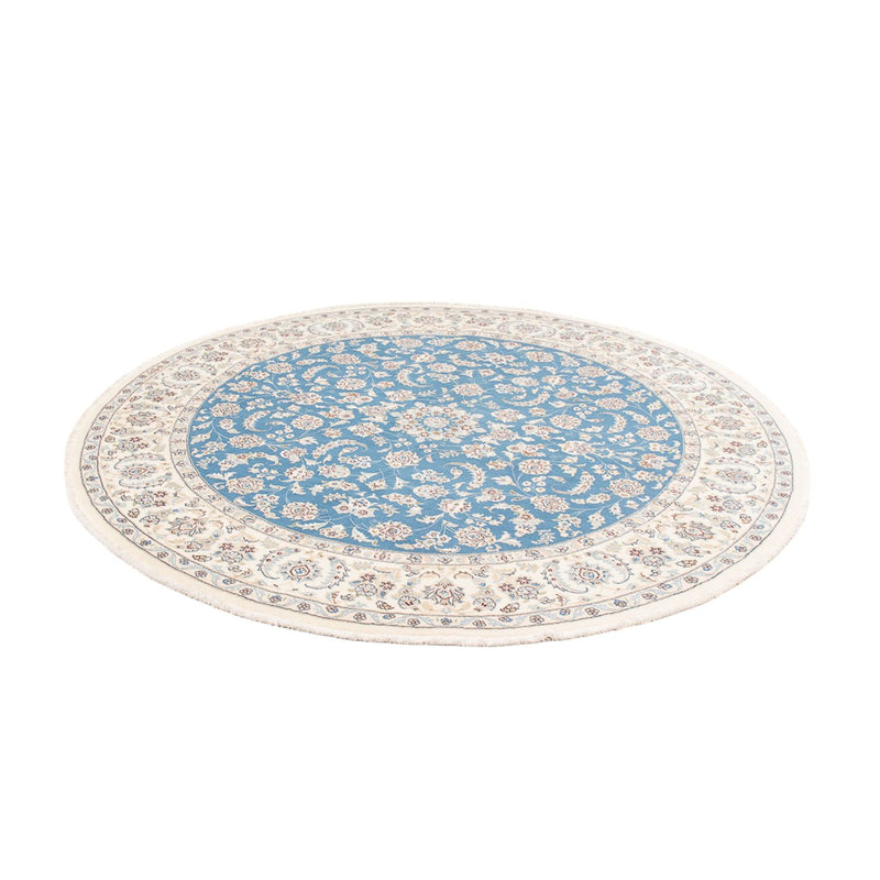 Tapis persan - Nain ronde  - 212 x 203 cm - bleu clair
