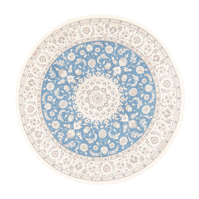 Tapis persan - Nain ronde  - 202 x 197 cm - bleu clair