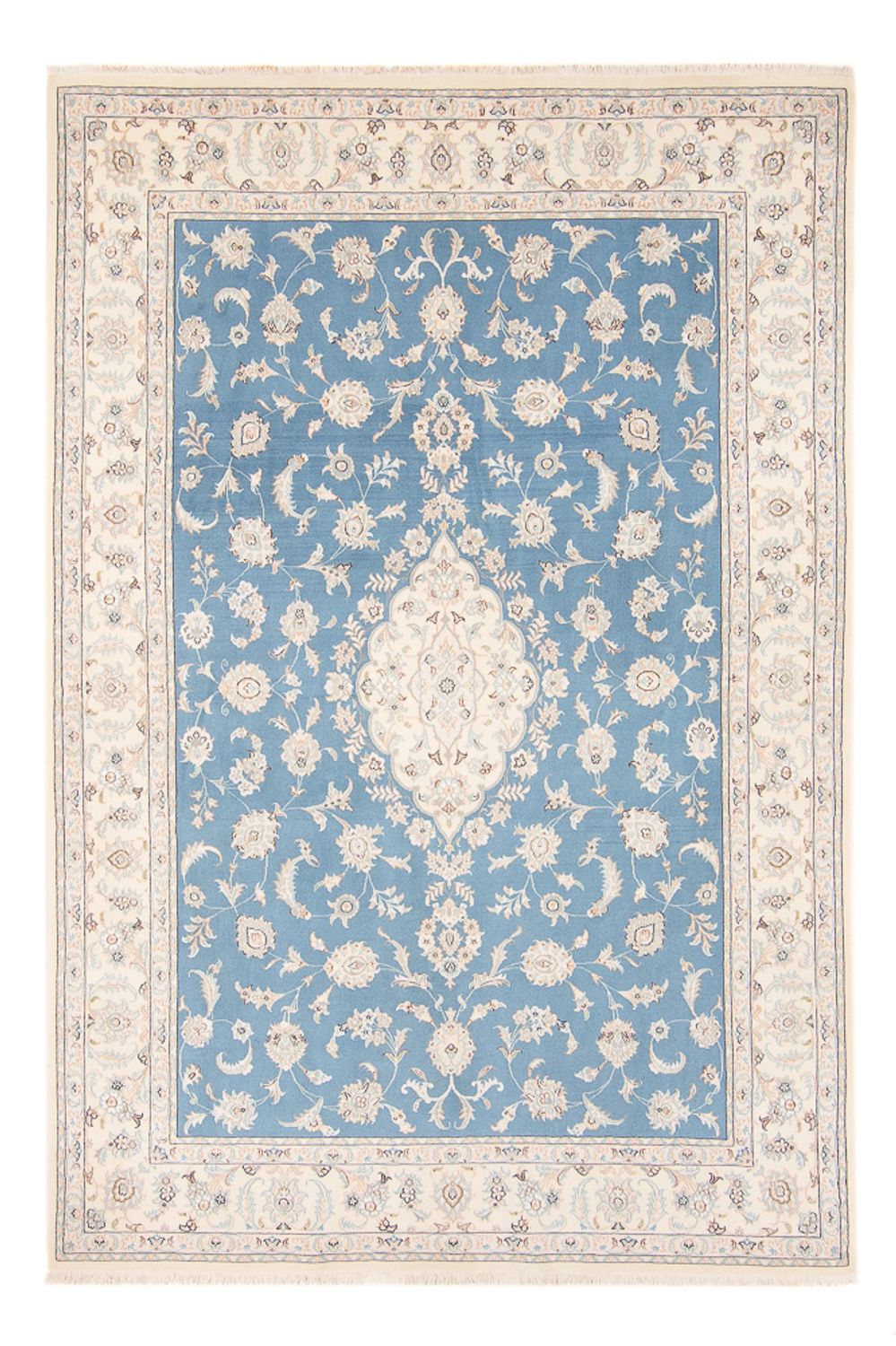 Tapis persan - Nain - 251 x 168 cm - bleu