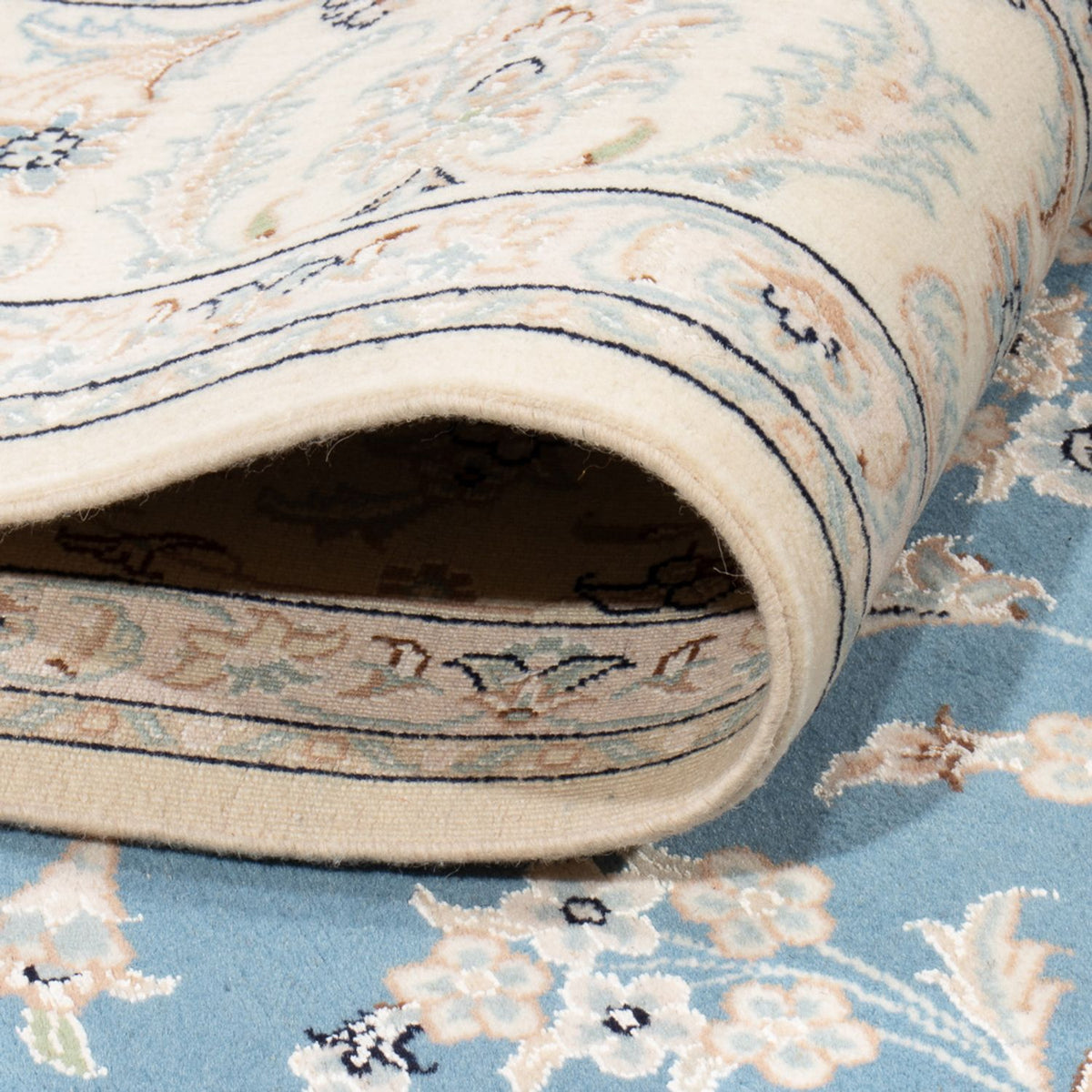 Tapis persan - Nain - 251 x 168 cm - bleu