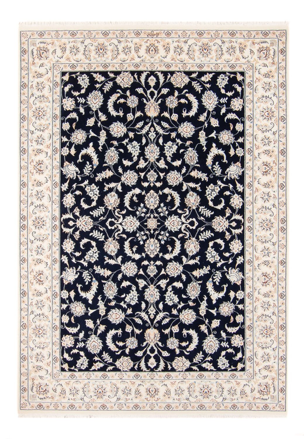 Tapis persan - Nain - 238 x 171 cm - bleu foncé