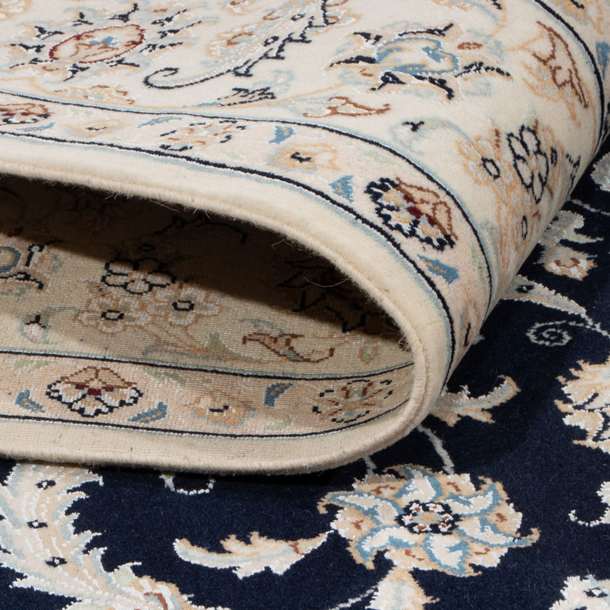 Tapis persan - Nain - 238 x 171 cm - bleu foncé