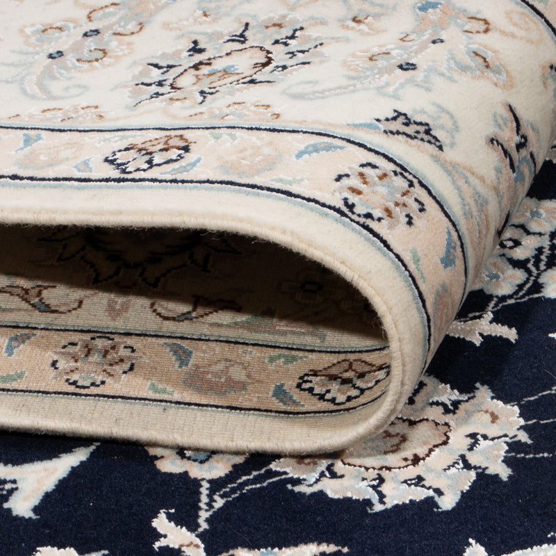 Tapis persan - Nain - 236 x 170 cm - bleu foncé
