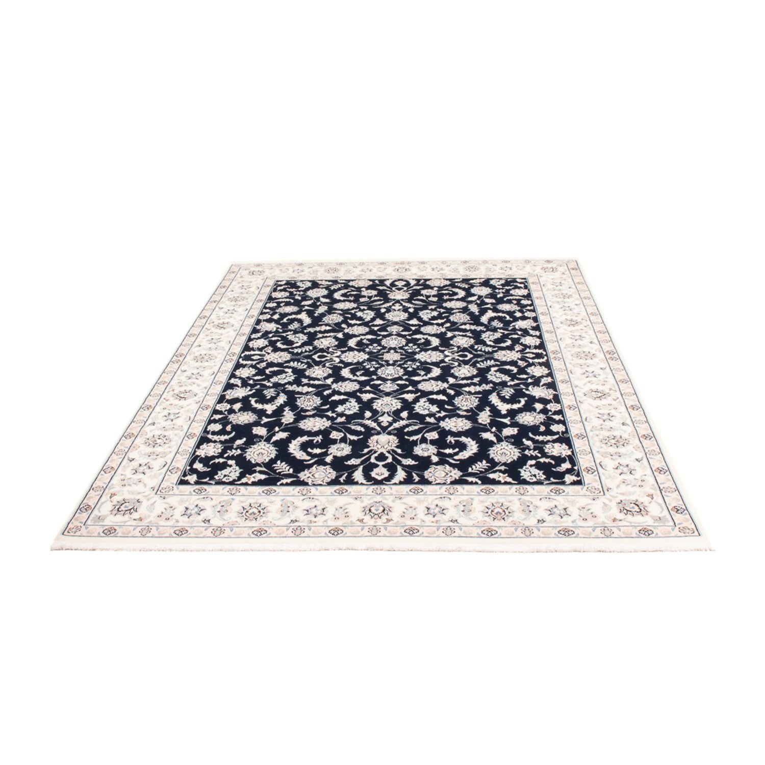 Tapis persan - Nain - 236 x 170 cm - bleu foncé