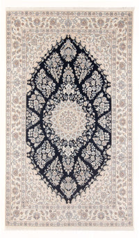 Tapis persan - Nain - Premium - 302 x 197 cm - bleu foncé