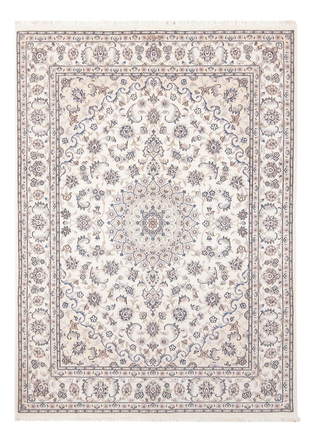 Tapis persan - Nain - Premium - 204 x 150 cm - crème