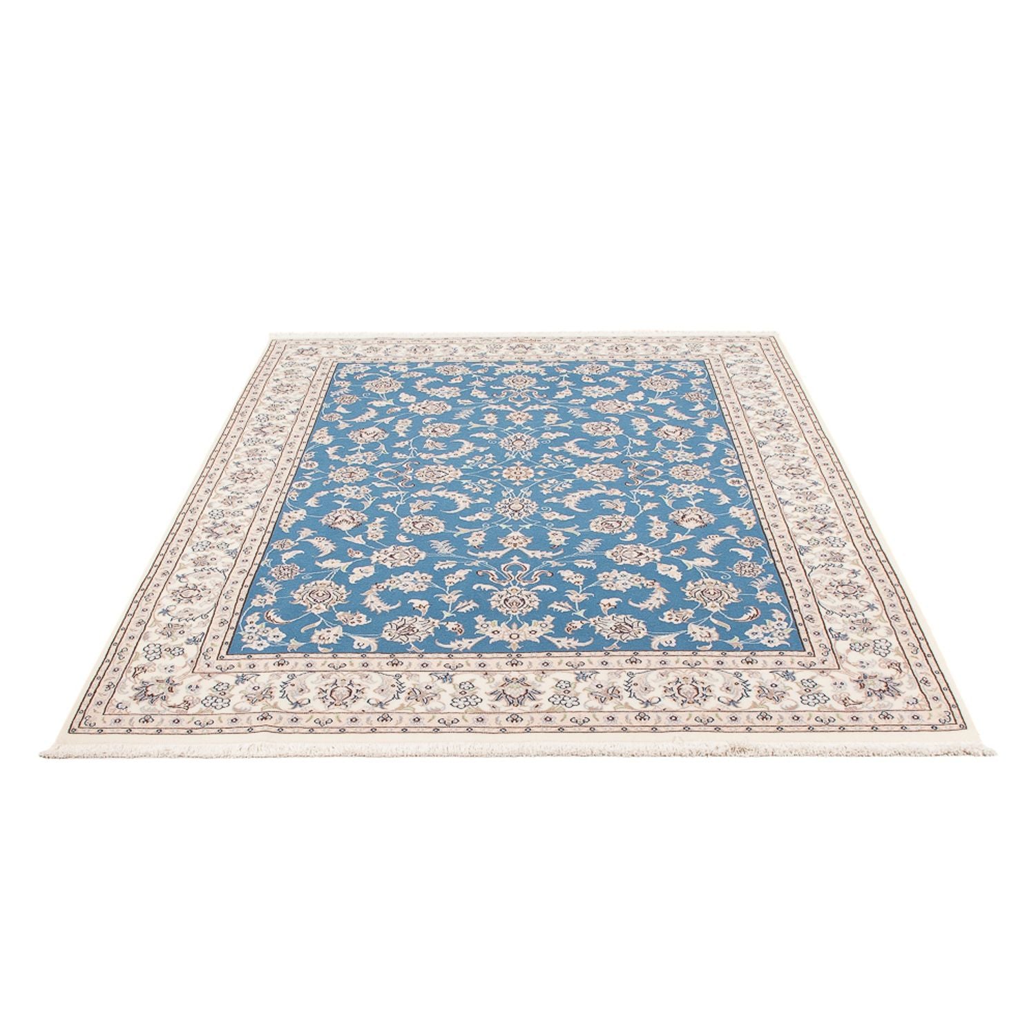 Tapis persan - Nain - Premium - 200 x 146 cm - bleu