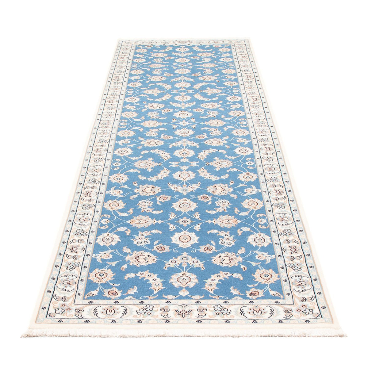 Tapis de couloir Tapis persan - Nain - Premium - 300 x 84 cm - bleu