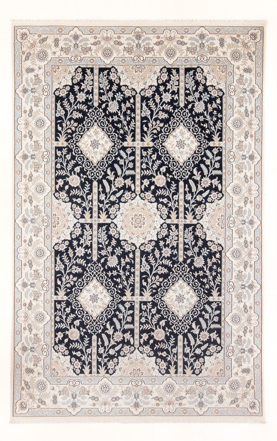 Tapis persan - Nain - Premium - 297 x 200 cm - bleu foncé