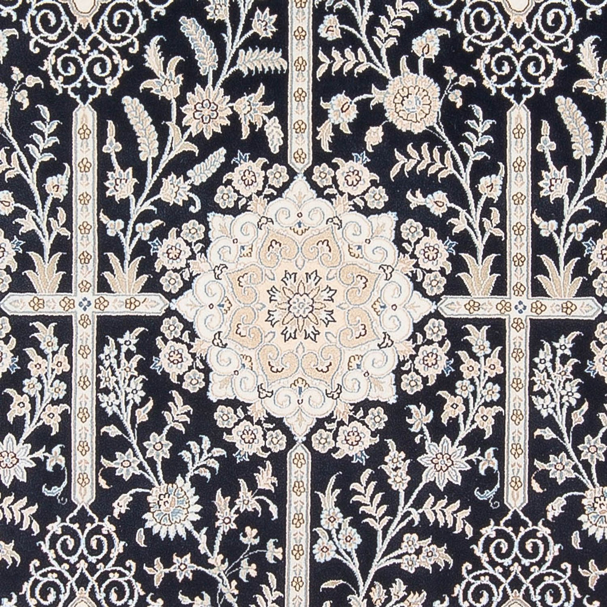 Tapis persan - Nain - Premium - 297 x 200 cm - bleu foncé