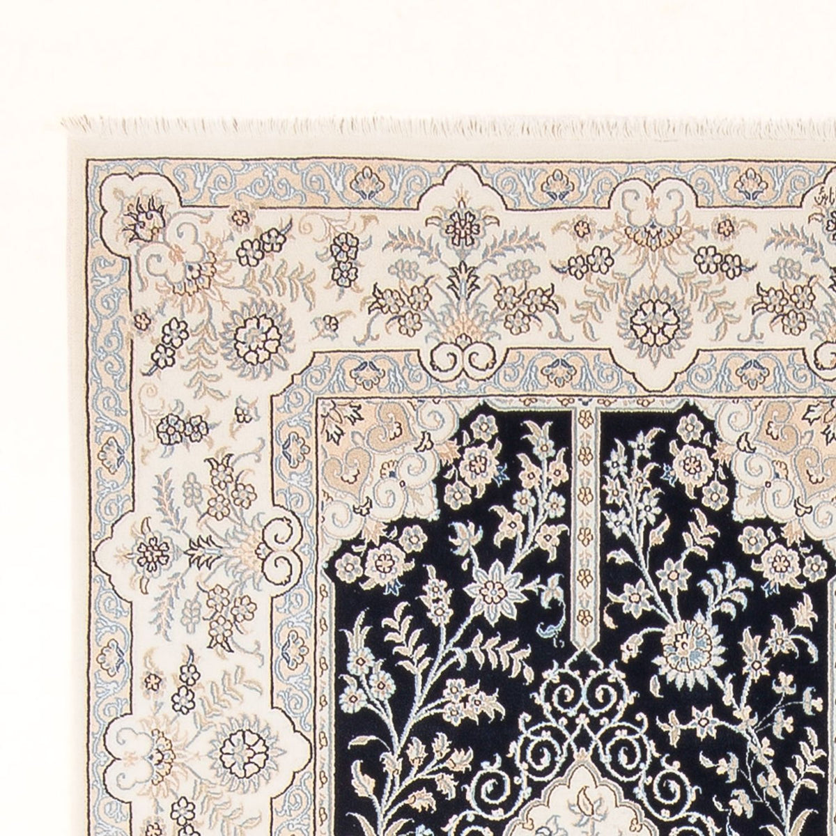 Tapis persan - Nain - Premium - 297 x 200 cm - bleu foncé