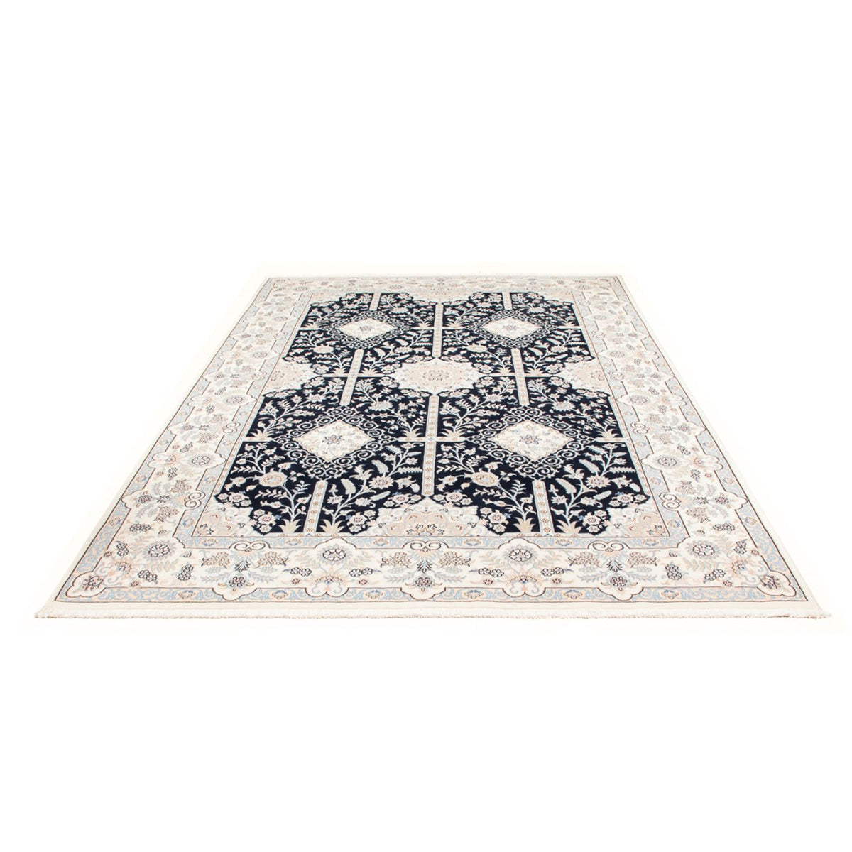 Tapis persan - Nain - Premium - 297 x 200 cm - bleu foncé