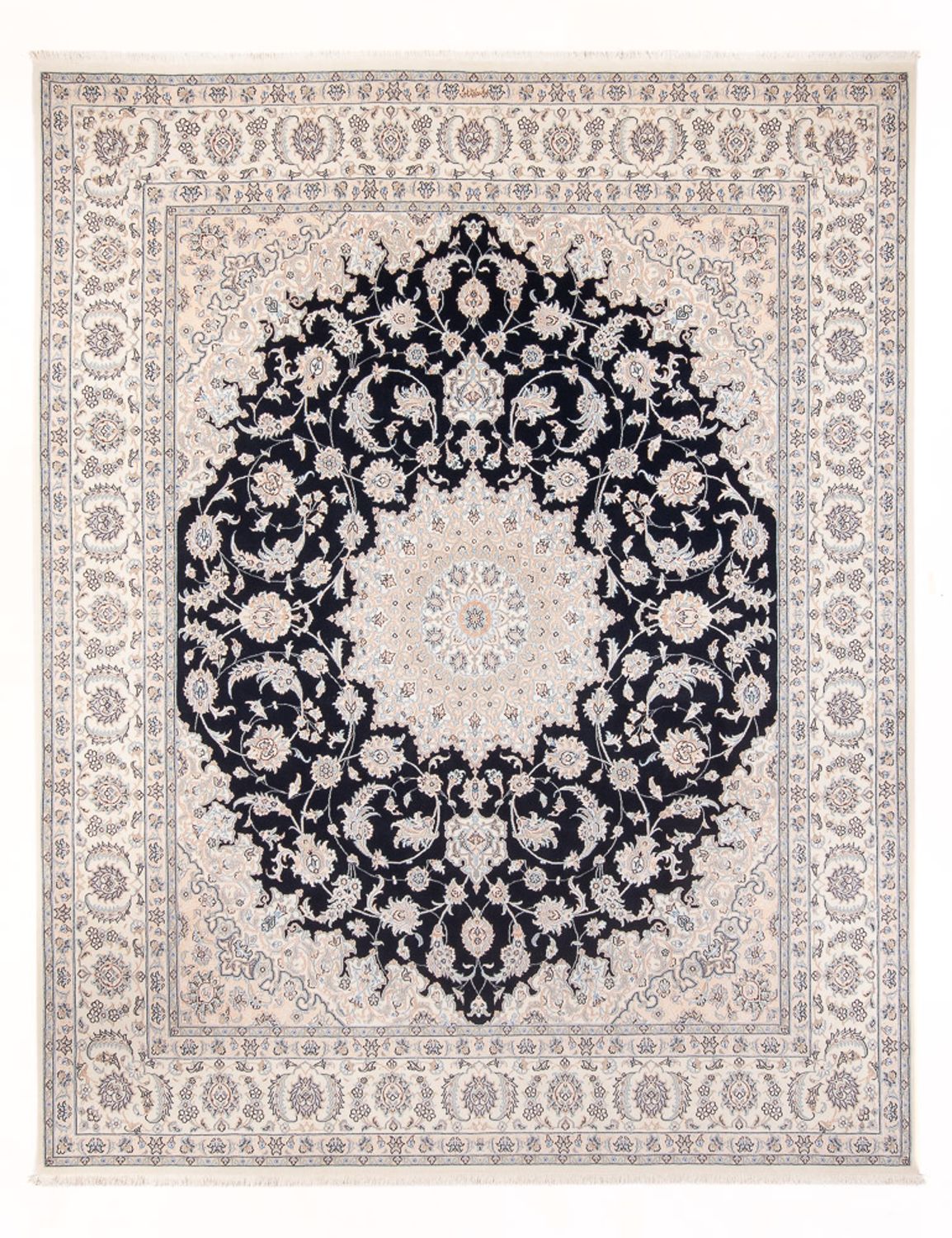 Tapis persan - Nain - Premium - 296 x 247 cm - bleu foncé