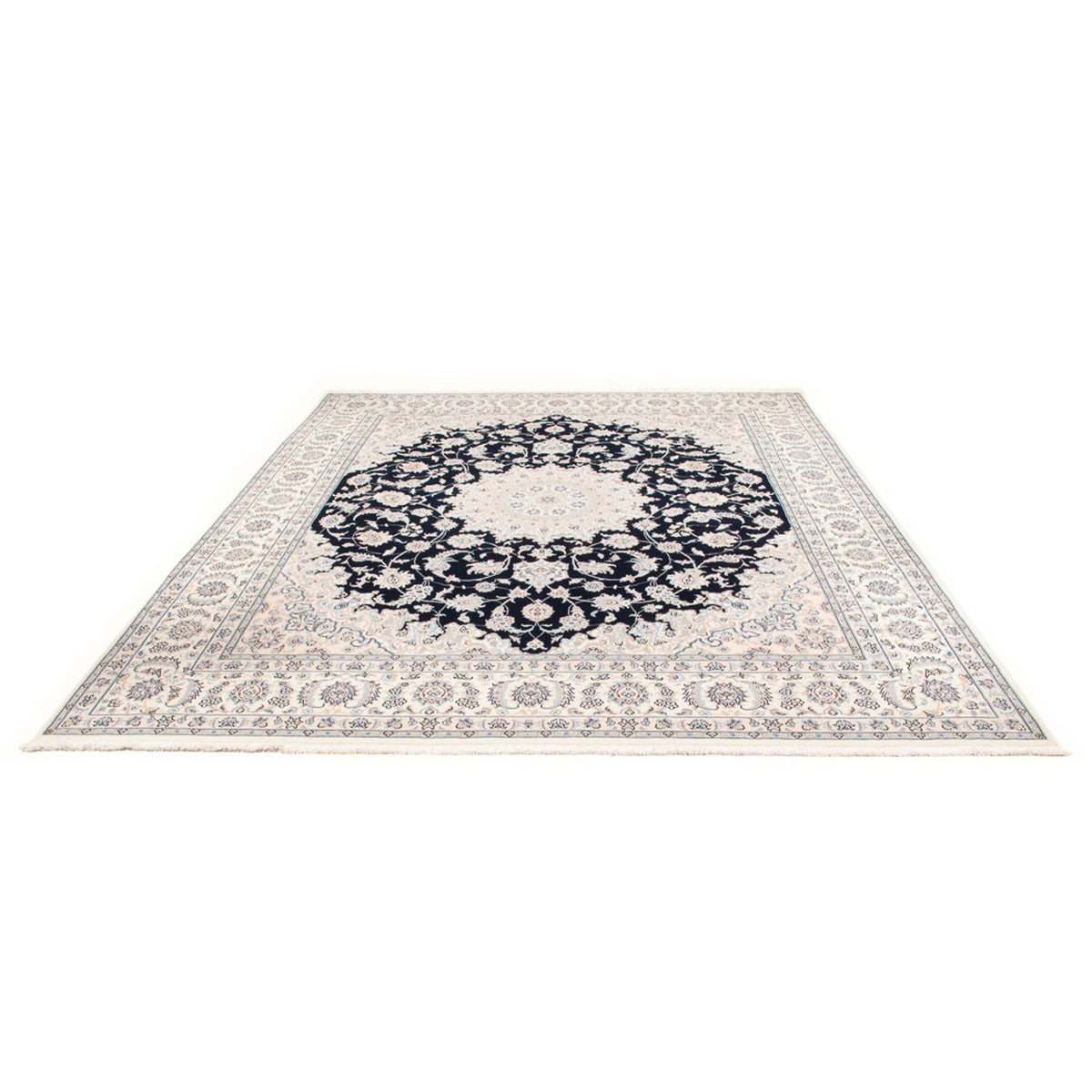 Tapis persan - Nain - Premium - 296 x 247 cm - bleu foncé
