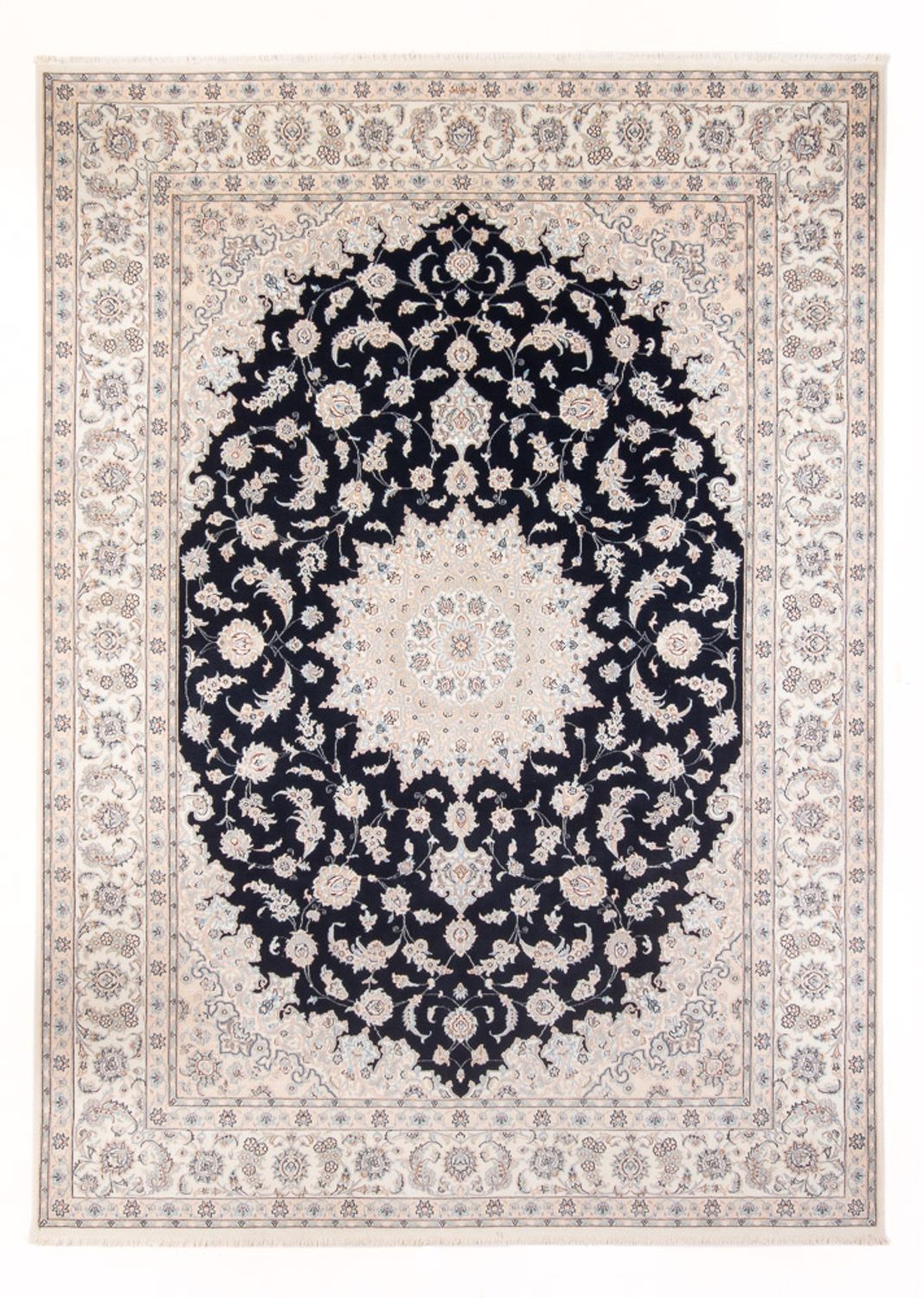 Tapis persan - Nain - Premium - 340 x 246 cm - bleu foncé