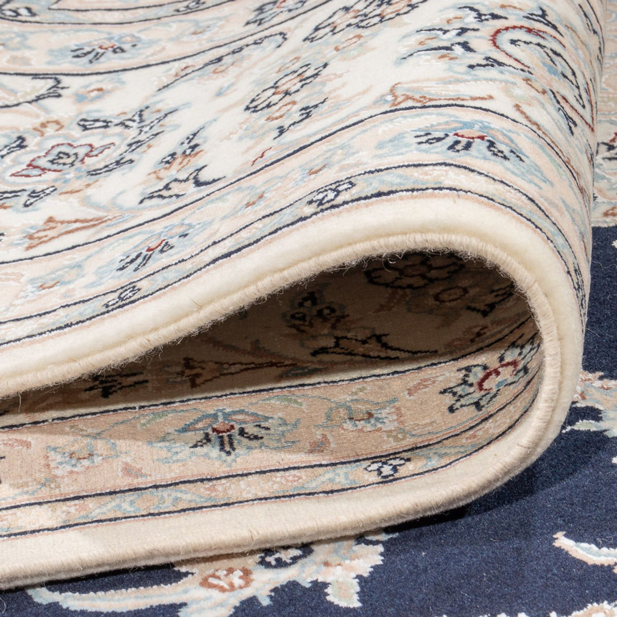 Tapis persan - Nain - Premium - 340 x 246 cm - bleu foncé