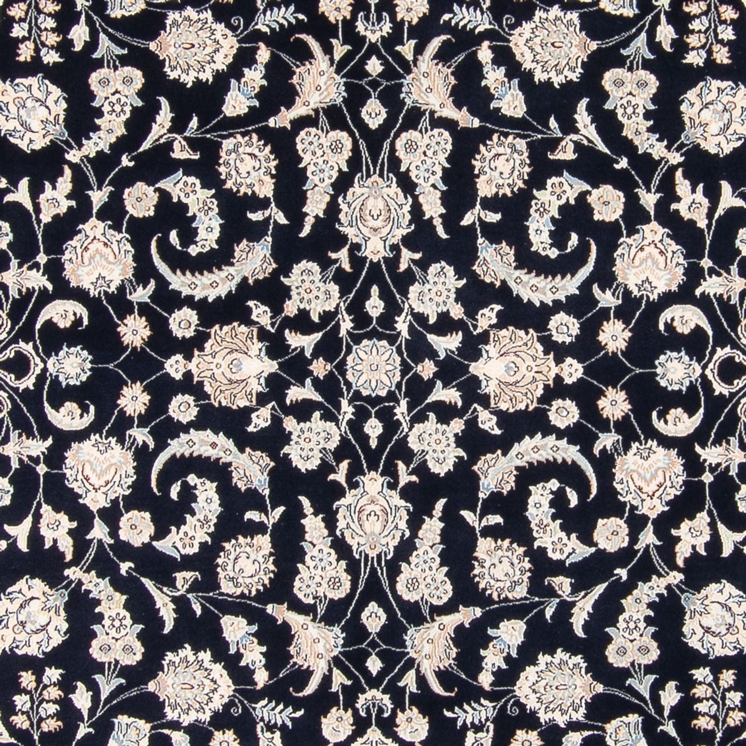 Tapis persan - Nain - 265 x 247 cm - bleu foncé