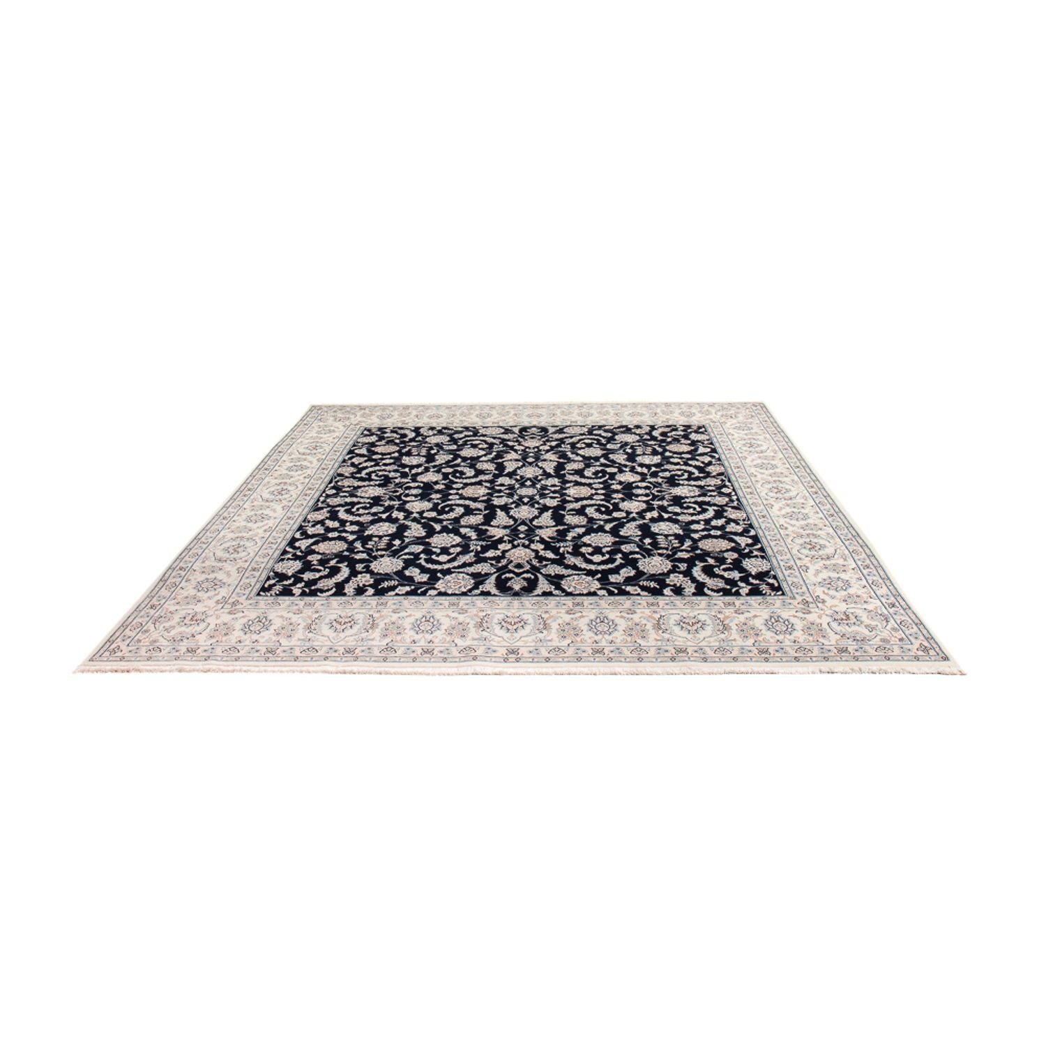 Tapis persan - Nain - 265 x 247 cm - bleu foncé
