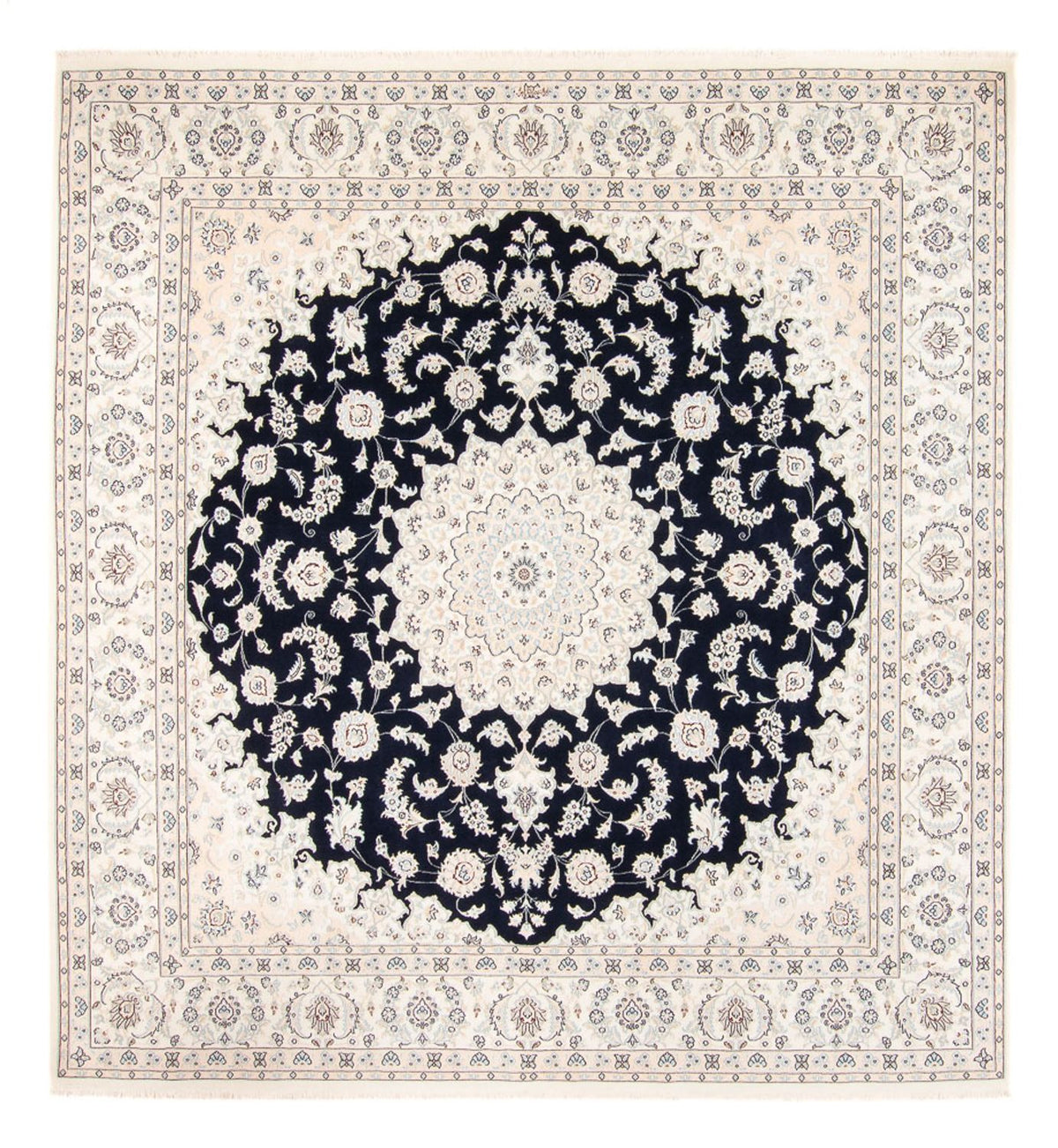 Tapis persan - Nain - 264 x 246 cm - bleu foncé