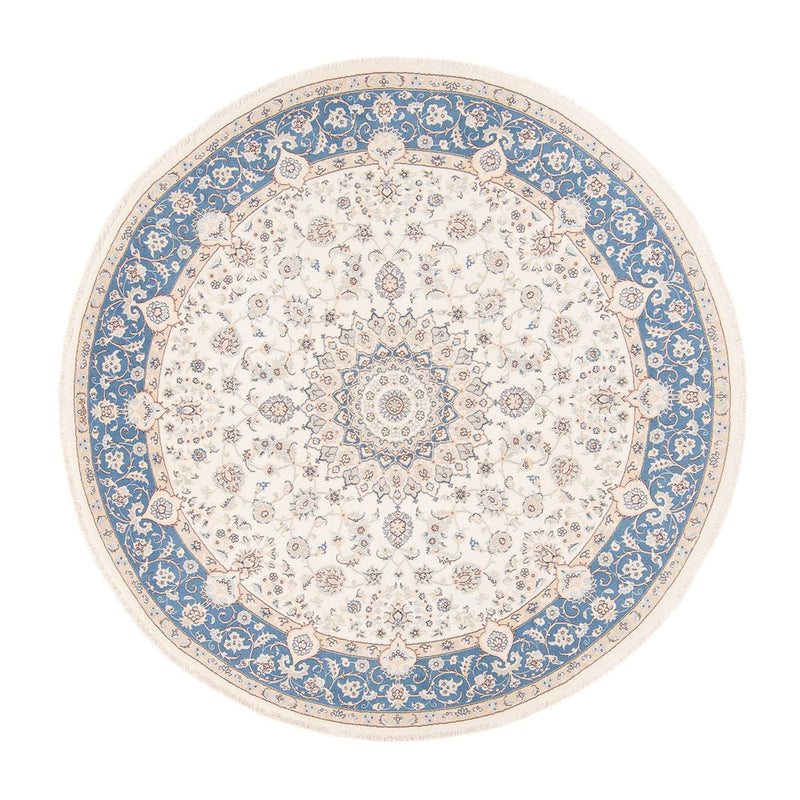 Tapis persan - Nain ronde  - 200 x 200 cm - crème