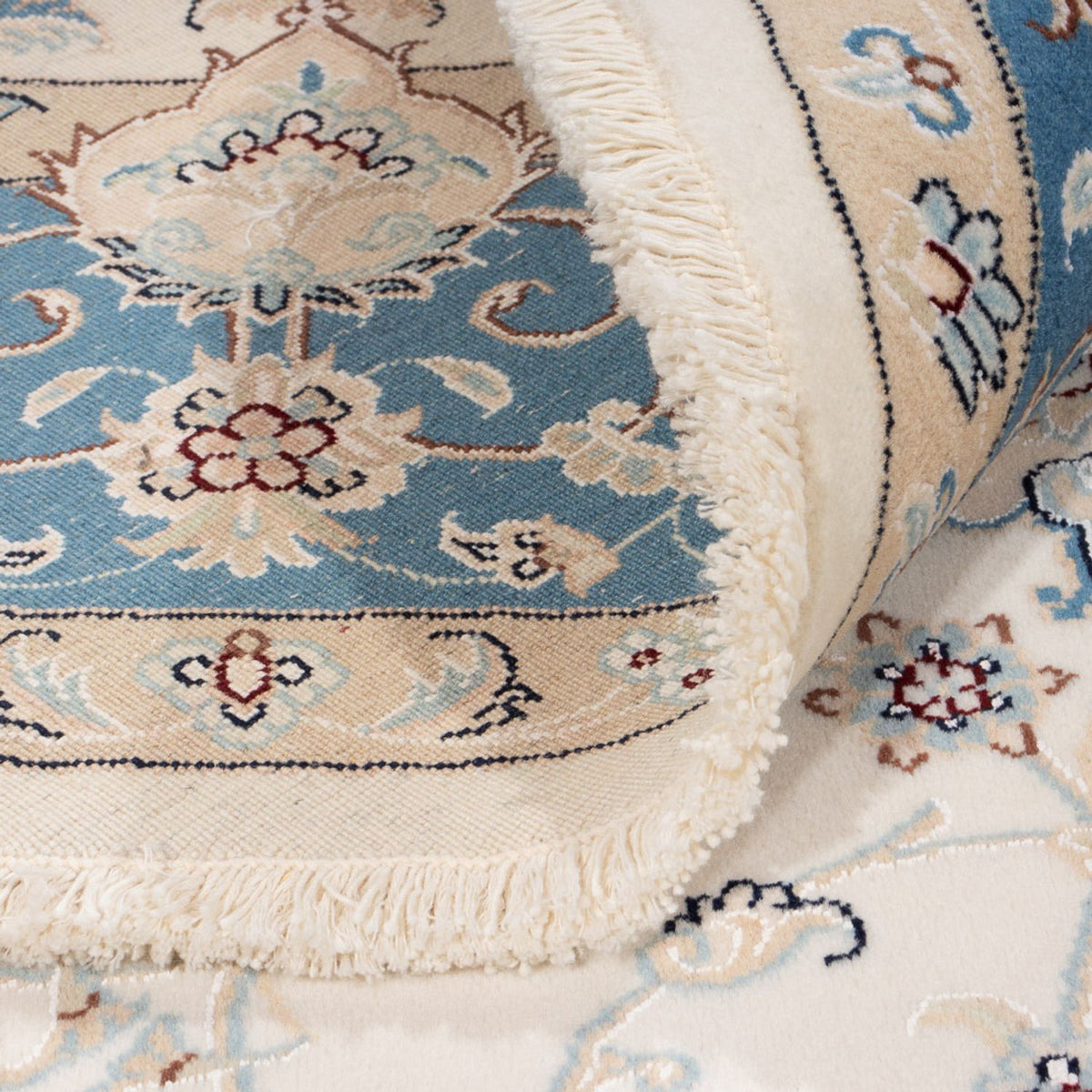 Tapis persan - Nain ronde  - 200 x 200 cm - crème