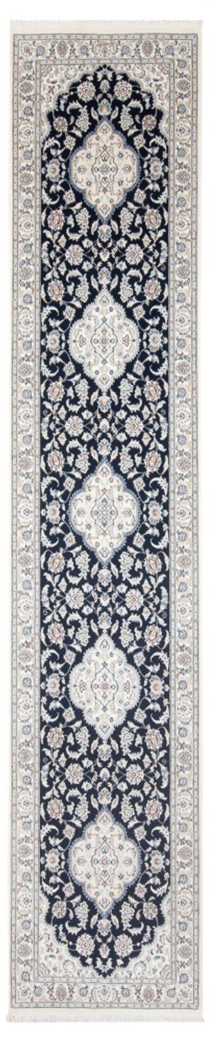 Tapis de couloir Tapis persan - Nain - Premium - 392 x 87 cm - bleu foncé