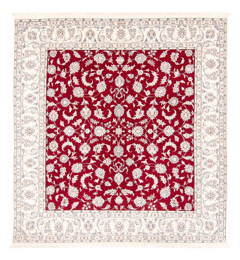 Tapis persan - Nain carré  - 215 x 195 cm - rouge