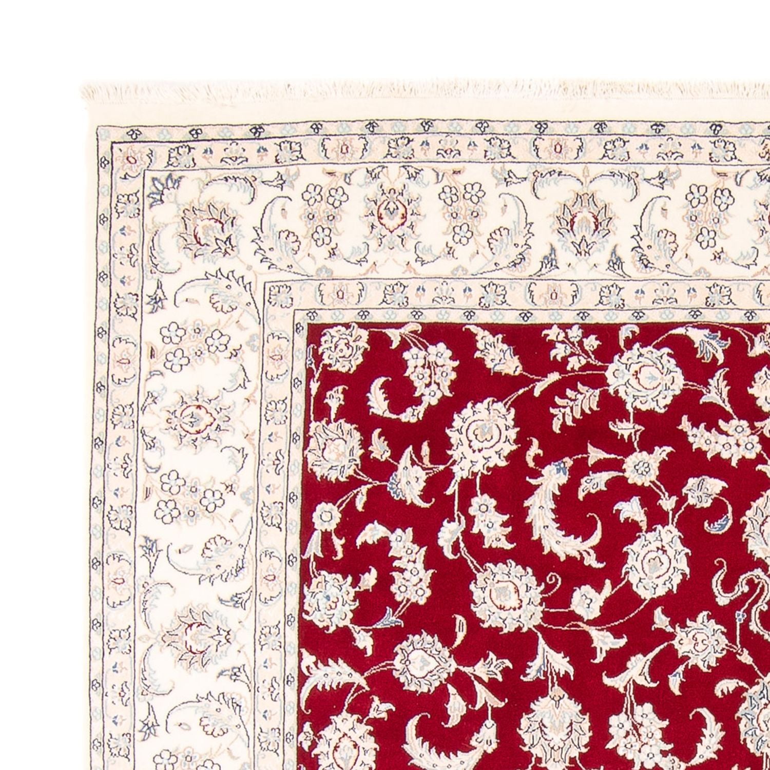 Tapis persan - Nain carré  - 215 x 195 cm - rouge