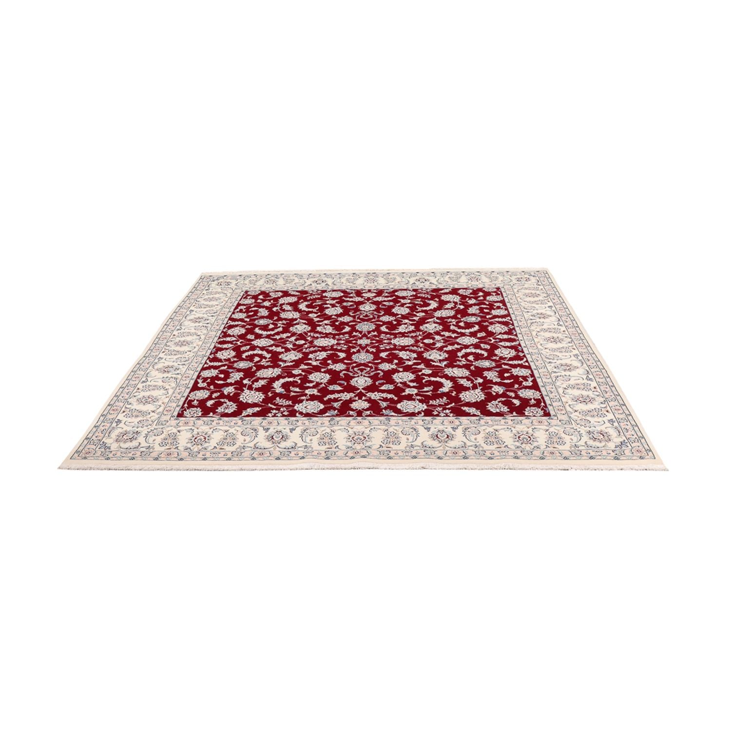 Tapis persan - Nain carré  - 215 x 195 cm - rouge