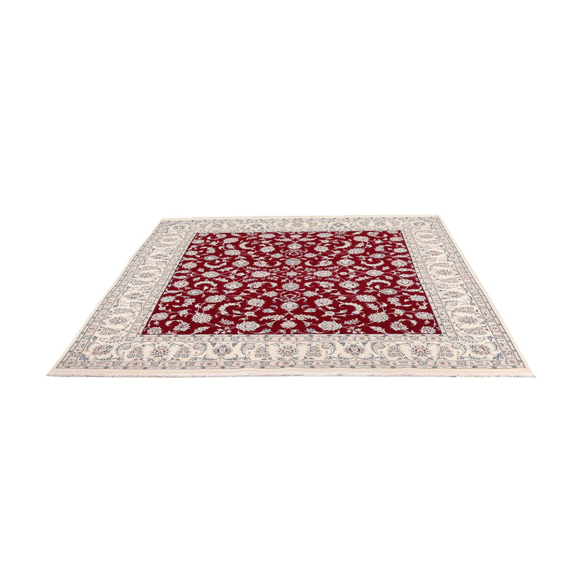 Tapis persan - Nain carré  - 215 x 195 cm - rouge
