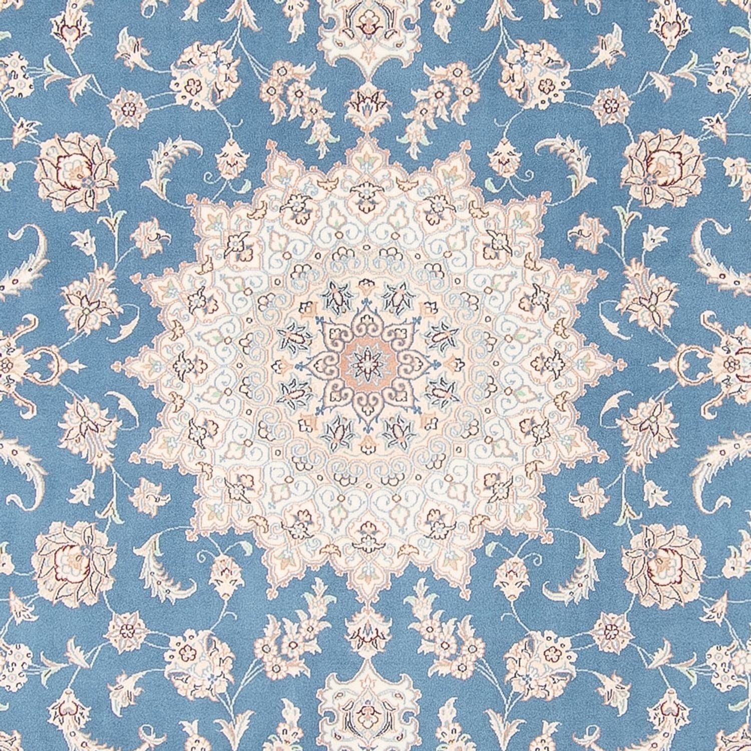 Tapis persan - Nain - 263 x 227 cm - bleu