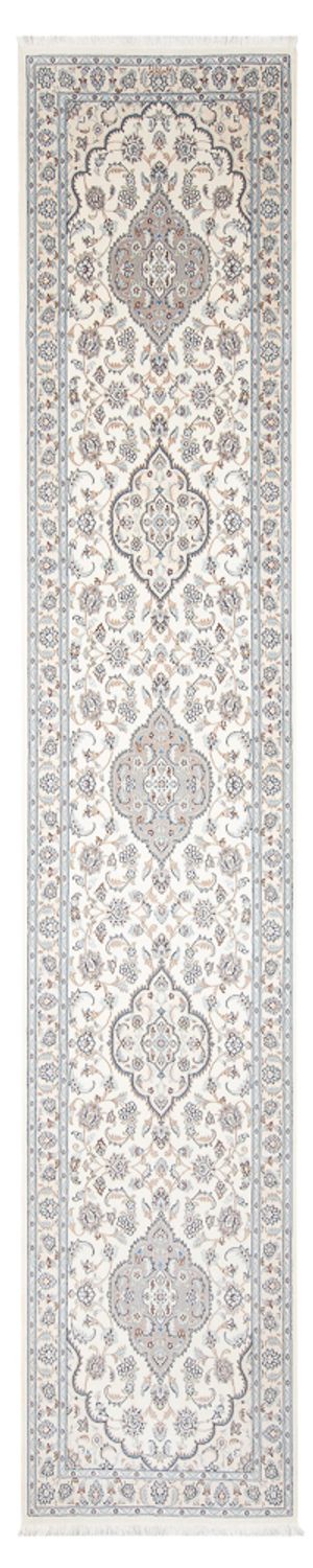 Tapis de couloir Tapis persan - Nain - Premium - 398 x 88 cm - crème