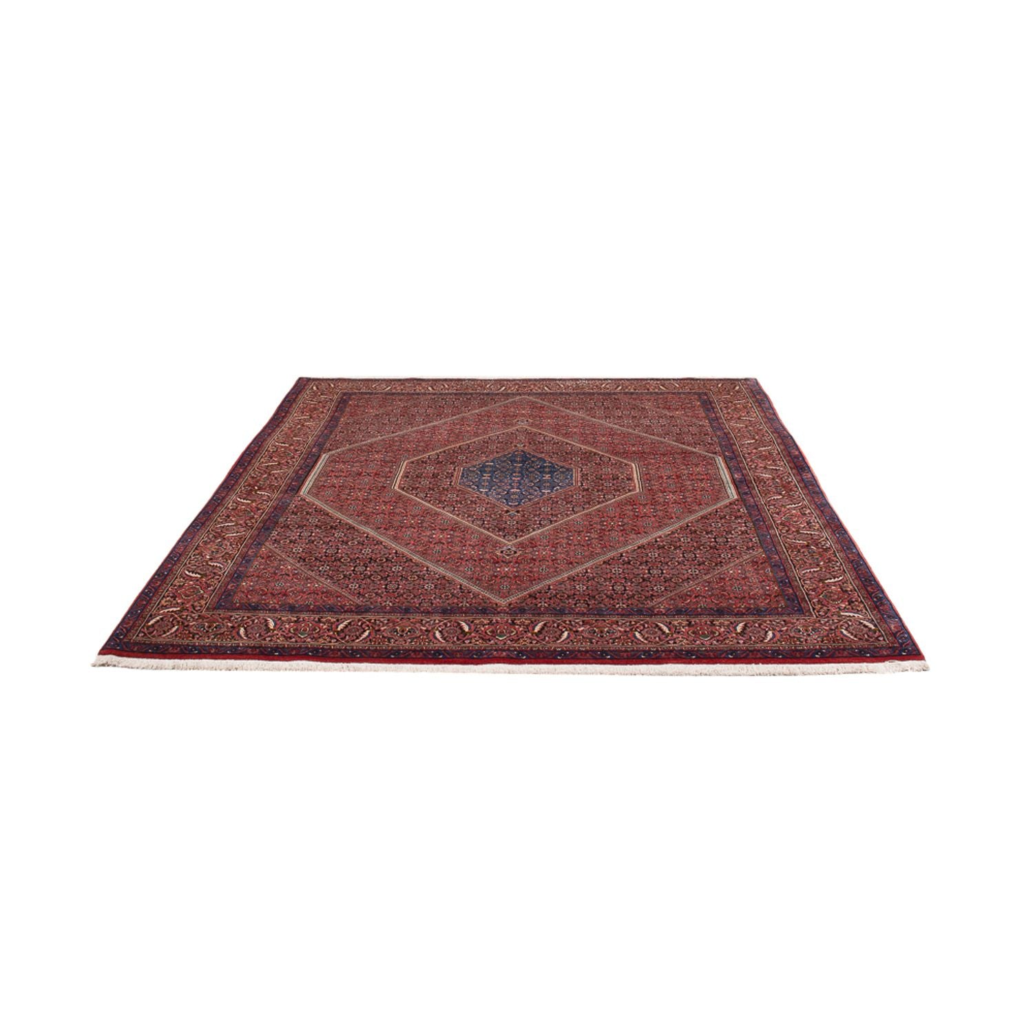 Tapis persan - Nain - 252 x 199 cm - rouge bordeaux