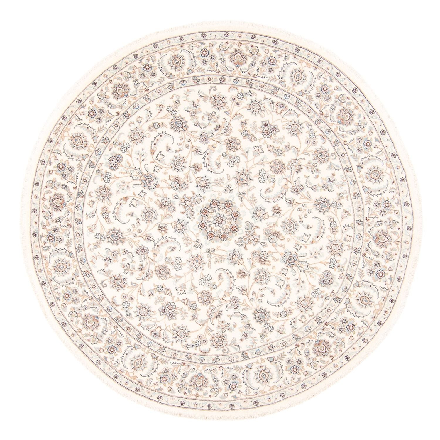 Tapis persan - Nain ronde  - 203 x 200 cm - crème