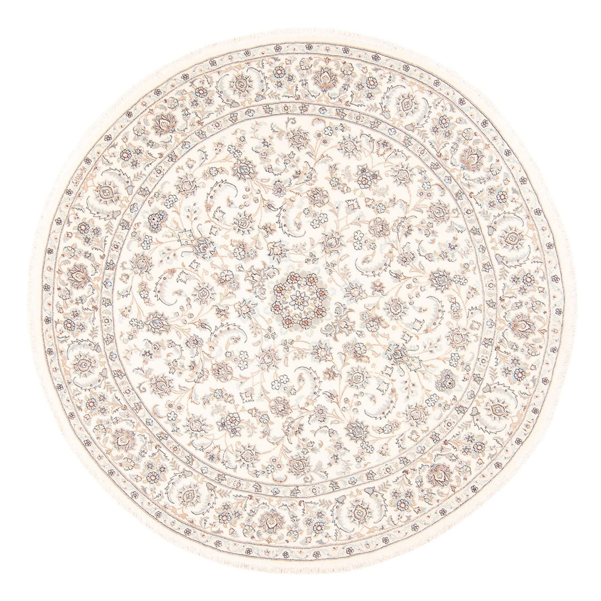 Tapis persan - Nain ronde  - 203 x 200 cm - crème