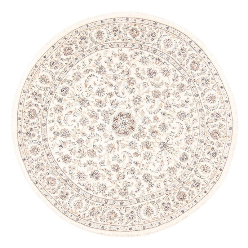 Tapis persan - Nain ronde  - 203 x 200 cm - crème