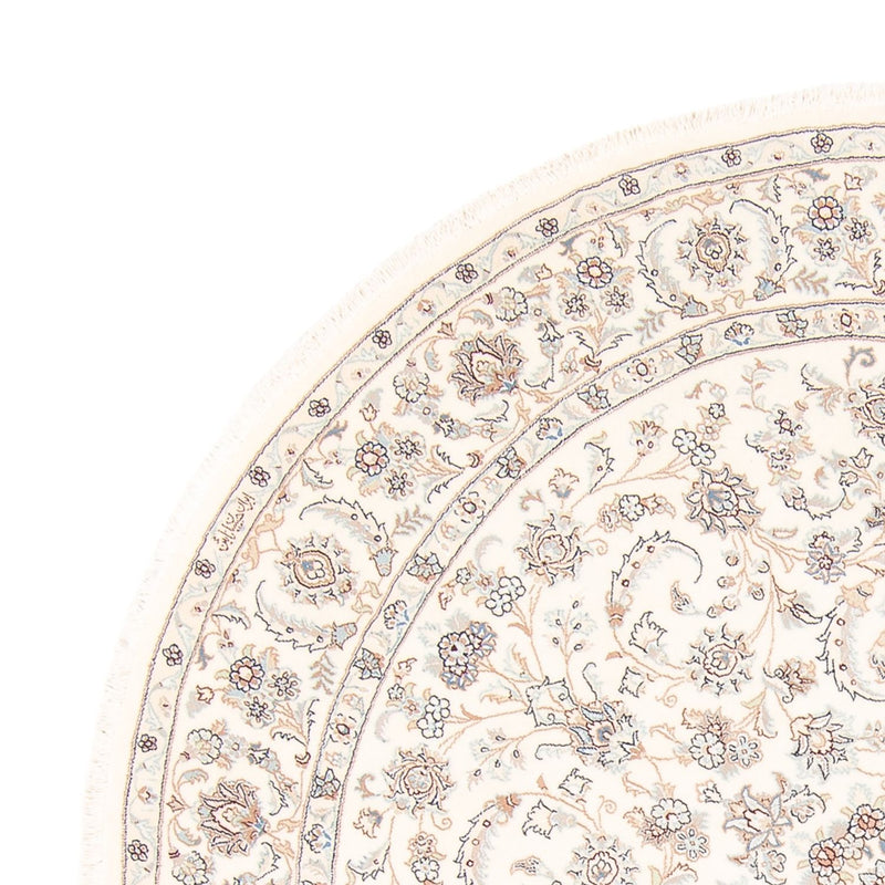 Tapis persan - Nain ronde  - 203 x 200 cm - crème