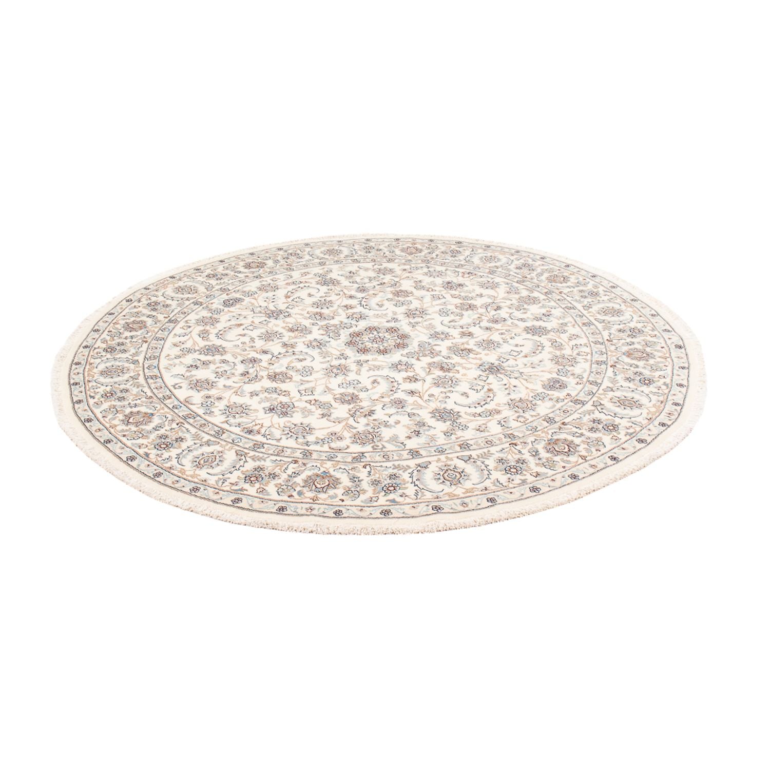 Tapis persan - Nain ronde  - 203 x 200 cm - crème